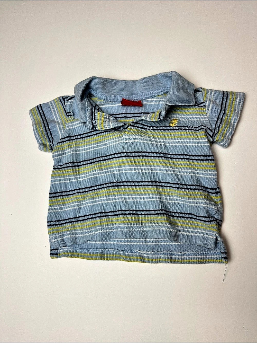 IZOD Boys 6/9M Striped Polo Blue & Yellow